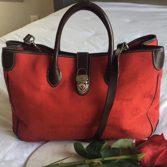 Dooney & Bourke Handbags - Dooney & Bourke Red Monogram Satchel